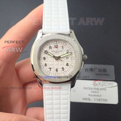 Perfect Replica Best Patek Philippe Replica Aquanaut 5067a White Dial Ladies Watch